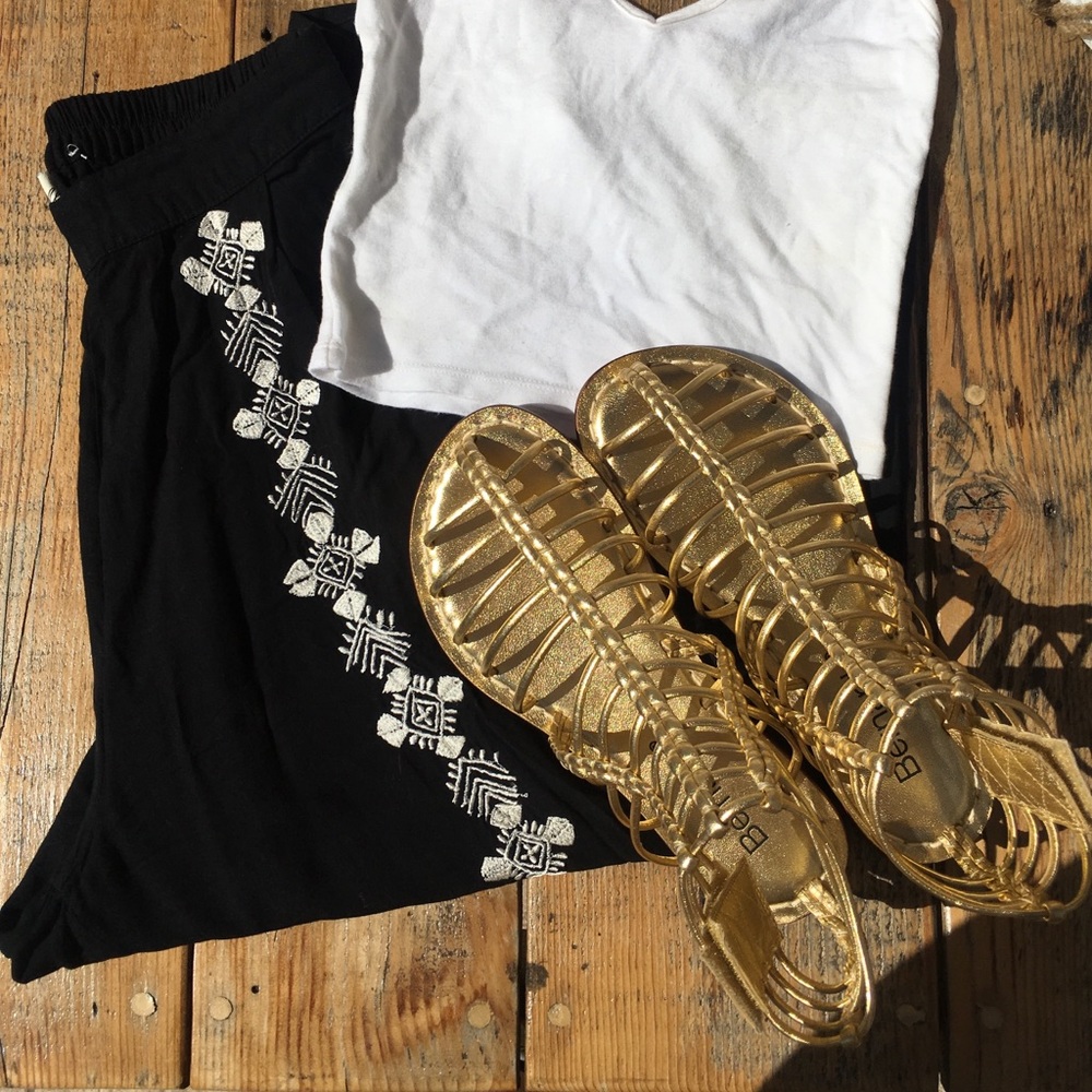 Bernardo Metallic Gold Gladiator Sandals